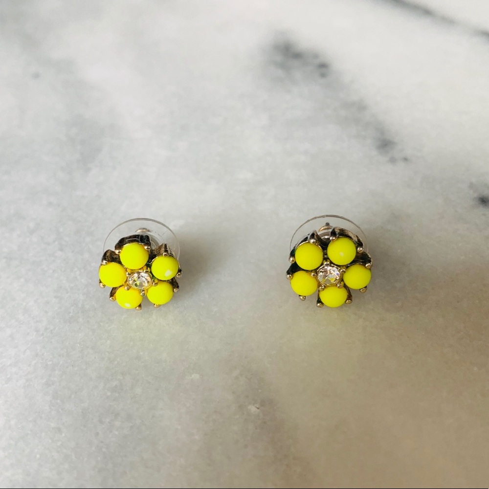 J. Crew Neon Flower Earrings (YELLOW)